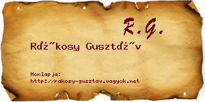 Rákosy Gusztáv névjegykártya