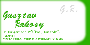 gusztav rakosy business card